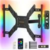Lustrens Supporto a parete motorizzato per televisori da 25" a 65", con luci a LED, fino a 45 kg, compatibile con standard VESA 400x400 mm