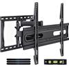 Lustrens Supporto a parete per televisore da 32-65 pollici, completamente regolabile, con braccio a doppio snodo, compatibile con standard VESA fino a 400 x 400 mm
