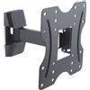 Lustrens Supporto per TV, standard VESA 200x200, distanza dalla parete 5,5-20 cm, capacità di carico 30 kg, inclinabile di 3°/-10°, girevole di 90°/-90°, colore nero