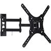 Lustrens Supporto a braccio oscillante robusto per TV da parete, compatibile con schermi da 23", 24", 28", 32", 37", 40", 42", 43", 50" e 55", con inclinazione di 20°, standard VESA 400x400, colore nero