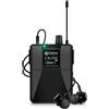Lustrens Sistema di monitoraggio in-ear wireless con audio stereo, portata 300 metri, IEM professionale con auricolari per palco e studio