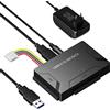 Lustrens Adattatore USB 3.0, adattatore USB 3.0 da SATA a IDE per HDD/SSD SATA e IDE da 2,5 e 3,5 pollici