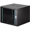 DIGITUS Armadio di rete - Rack da 19 pollici 9U - Non montato - Montaggio a parete - Profondità 600 mm - Profondità utile 470 mm - Portata 60 kg - Porta in vetro - Serie Dynamic-N - Nero