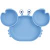 Vicloon Piatto per Bambini in Silicone, Piatto con Ventosa, Svezzamento senza BPA, Piatti Divisi per Bambini Adatto alla Maggior Parte dei Tavoli e Seggioloni, Blu