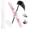 LAUBESS Colla Ciglia Finte Waterproof Bond and Seal Lashes Glue Ciuffetti Ciglia Finte Colla Extension Ciglia Fai Da Te Kit Extension Ciglia Colla Ciglia Kit Trucchi Cluster Lashes Kit