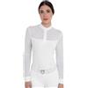 Equestro Polo da concorso donna maniche lunghe con tulle