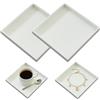 FAINCA 2 Pezzi Vassoio Portaoggetti 20x20x2cm Piatto Legno Decorativo | Dekorative Kleine Serviertablett Impermeabile Moderno per Casa Cucina Bagno Organizzatore Oggetti Domestici Decorazioni