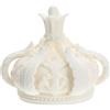 Hervit Lampada Corona in Porcellana Biscuit, Luce Led, Batterie Comprese - Scatola Regalo - 3 Dimensioni - Luce da Tavolo - Idea Regalo - Bomboniera - Atmosfera Sera Cozy e Shabby Chic - Ø11x9,5cm