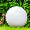 hofstein Lampada a globo Miau, lampada sferica con picchetto di terra, lampada da esterno in plastica bianca Ø 40 cm, E27, globo illuminato con cavo di alimentazione da 5 metri, senza lampadina/e