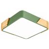 Yexati Lampada da soffitto a LED in legno, quadrata,30cm,30W,lampada da soffitto moderna, cambio colore 3000 K/4000 K/6500 K, per soggiorno, camera da letto, cucina e corridoio,Verde