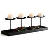 Slymwick Corona dell'Avvento Moderna, Portacandele per 4 Candele in Ferro Battuto, Candelabro Natalizio da Tavolo per Casa, Soggiorno, Feste, Compleanni e Decorazioni di Natale