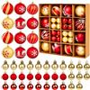 HONGCI 44 pezzi Rosso e Oro Decorazioni per Albero di Natale, Set di Palline di Natale, Palline di Natale Decorate Pendenti a Goccia, Palline Ornamentali per Albero di Natale, per Decorazione della Casa
