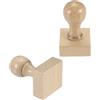 PATIKIL Timbro in legno da 40x40mm con manico rotondo, 2 pezzi di supporti per timbri in legno di faggio per creare fai da te, scrapbooking, diari, colore legno