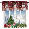Peosaard Tenda natalizia, tende da cucina natalizie 54x18 pollici fiocco di neve pupazzo di neve mantovana corta con asta per finestra tende da cucina mantovane per camera da letto soggiorno bagno, mantovane