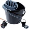 Vilde Secchio per la pulizia, secchio in plastica con strizzatore, 10 l | nero