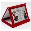 Generico Targa Personalizzata con Astuccio in Velluto Blu, Rosso o Verde - Idea Regalo per Laurea, Pensionamento, Matrimonio, Cresima (ROSSO)
