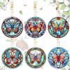 JSRQT 6 Pezzi DIY Diamond Art Painting Portachiavi, Farfalla Portachiavi Pittura Diamante, Portachiavi Pittura Strass, Ciondolo Portachiavi Pittura Diamante Trapano Completo per Adulti Bambini Borse
