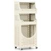 GIANTEX - Carrello portabiancheria con 4 ruote e 6 ganci, cesto per la biancheria da 40 L, design pieghevole, organizer per biancheria e cesto di ordinamento per bagno, camera da letto, dormitorio