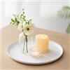 Sziqiqi Portacandele Vassoio Decorativo in Metallo: Piatto per Candele Rotondo per Centrotavola - Portacandele a Colonna Bianco Vassoio da Portata Moderno per Soggiorno Cena Cucina Bancone Bagno