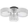 SUONTY Lampadario in cristallo, 3 luci, lampada da soffitto in cristallo, E27, lampada da soffitto in vetro, per soggiorno, camera da letto, cucina, corridoio, bagno, argento