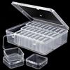 Naapesi 30 Pezzi Organizzatori di Piccole Perline, Mini Contenitori con Coperchio | 5x 5 x 2 cm Compartment Crafts Storage Box, Piccoli Contenitori in Plastica Trasparente, Mini Scatole con Coperchio