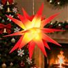 YUYWWAN 3D Stella di Natale Luminosa, 30 cm Stelle a Illuminata da Appendere, Addobbi Natalizi Stelle Pieghevole con Luci LED dai Colori Caldi, per Interni ed Esterni, Decorazione di Finestre, Feste (Rosso)