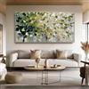 JSYWSM Quadro astratto con albero ad olio, foglia d'oro verde, stampa su tela moderna con tema natura per soggiorno (50x100 cm/senza cornice)
