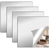 Forbabe Set di 4 specchi adesivi, 30 x 30 cm, HD, in acrilico autoadesivo | Piastrelle a specchio autoadesive, infrangibili, flessibili, ritagliabili, per bagno, corridoio e camera da letto