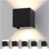 wisdom line Applique da parete LED Interno Esterno 15W 3 Colori Nero | Applique da parete a cubo 11cm. IP65 impermeabile con fascio luce regolabile 0-120° in alluminio per giardino e corridoio.