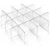 YAMIQUI Organizer Cassetti, 12 Pezzi Divisori Separatori per Cassetti Generico | Plastica Organizzatore Cassetti Regolabili Trasparente per Ufficio, Bagno o Camera da Letto Versatili Separatori