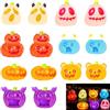 FOKIZB 14 Pezzi Miniature Halloween Fluorescenti al Buio, Zucche Decorative in Resina per Decorazioni Halloween, Mini Zucche e Fantasmini per Addobbi Tavolo, Micro Paesaggio e Regali per Bambini