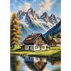 QENSPE Paesaggio Pittura Diamante 5D DIY Diamond Painting Kit per Adulti, Rotondo Diamond Painting Ricamo Kit Completo, Punto Croce Strass Decorazione Artistica Parete da Letto 30x40cm WX7842