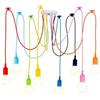 Xdyyjrasa Lampada a sospensione retrò multicolore E27, lampada a sospensione vintage con cavo regolabile da soffitto ragno fai da te per soggiorno camera da letto bar caffetteria hotel