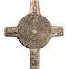 Herzmensch Piccola croce dorata in bronzo massiccio 12,5 x 14 cm labirinto - Io sono la tua strada - regalo religioso per persone credenti spirituali come conforto