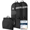 Bruce.® 2x Borsa Porta Abiti da Viaggio 120x60x12 cm - Nero | Profondità extra per capi voluminosi come piumini e completi. Tessuto traspirante 120 GSM, cerniera robusta e gancio.