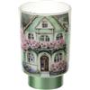 Hervit Lampada Senza Filo in Vetro Satinato Verde Cottage Luce LED Calda con Scatola Regalo - 4 Colori - Lume, Lampada comodino, Lampada da Tavolo, Punto Luce Arredo Casa - Ø10x15cm