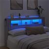 Festnight Testiera Letto con Scomparti Matrimoniale, Testiera LED in Legno Multistrato Grigio Sonoma 180x18,5x103,5 cm