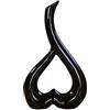 MISNODE Vaso da fiori in ceramica a forma di cuore, 25,9 x 15 cm, vaso per fiori, arte moderna, decorazione per casa, soggiorno, camera da letto, nero