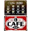 DiiliHiiri 2 x 1 Poster decorativo Coffee menu Café Vintage 30 x 20 cm - Regalo per barista | Decorazione barista | Poster da parete caffè poster | Segnale caffè (2635-287-293)