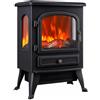 Garvee Camino Elettrico 900/1800W Con Fiamma LED 3D Multicolore | 3 finestre, Termostato regolabile, Luminosità fiamma, Ferro e vetro, 5118 BTU, Plug & Play