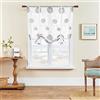 SIMPVALE 1 tenda a pacchetto romana ricamata con passante per bastone per soggiorno, camera da letto, balcone, cucina, bagno, grigio, 80 x 120 cm