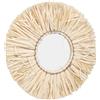Denash Specchio a Parete in Paglia, Tasselli Intrecciati a Mano, per | Decorazione da parete Boho, stile nordico, bordo di sicurezza rotondo, per soggiorno, camera da letto, ingresso