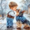 CEOVR Carino Diamond Painting Kit,30x30 cm DIY Pittura Diamante Kits,Mosaico Diamanti Painting per Decorazioni Casa,Ragazzo e Cane