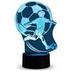 SpadinsLaserDreams Lampada da calcio per bambini, luce notturna a LED con pallone, decorazione per la cameretta dei bambini, 16 colori, dimmerabile, regalo per ragazzi e tifosi di calcio, con