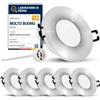 SSC-LUXon BEDA 6 faretti da incasso rotondi alluminio IP65 GU10 | Lampadina non inclusa, portalampada in ceramica e guarnizione di tenuta, foro 60-75 mm
