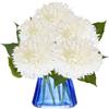 Astylishome Mazzo di Fiori Finti Bianchi per Tombe - 5pz Bouquet di Crisantemi Artificiali in Seta, Tocco Reale 5509