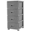 Meridiana Store Meridiana Cassettiera in Plastica 4 Cassetti, Effetto Rattan (Grigio) | mobiletto bagno salvaspazio organizer cucina contenitore biancheria