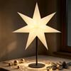 Lewondr 3D Stella Di Natale Da Tavolo In Carta, 17,72 Stella Di Natale A 7 Punte Illuminata Con Lampadina LED E14, Decorazione Luminosa Da Tavolo Natalizia Con Base In Ferro Per Le Vacanze In Casa