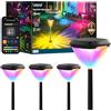 Linkind Smart Solar - Lampada solare SP6, 5 effetti luminosi | Lampada da giardino intelligente RGBTW & 2700K-6500K, controllo app Bluetooth, modalità musica e calendario