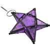Sziqiqi Candelabro Sospeso Di Vetro Colorato a Forma Di Stella a Cinque Punte, Candelabro Di Ferro, Candeliere Per Decorazione Per Cena a Lume Di Candela, Viola